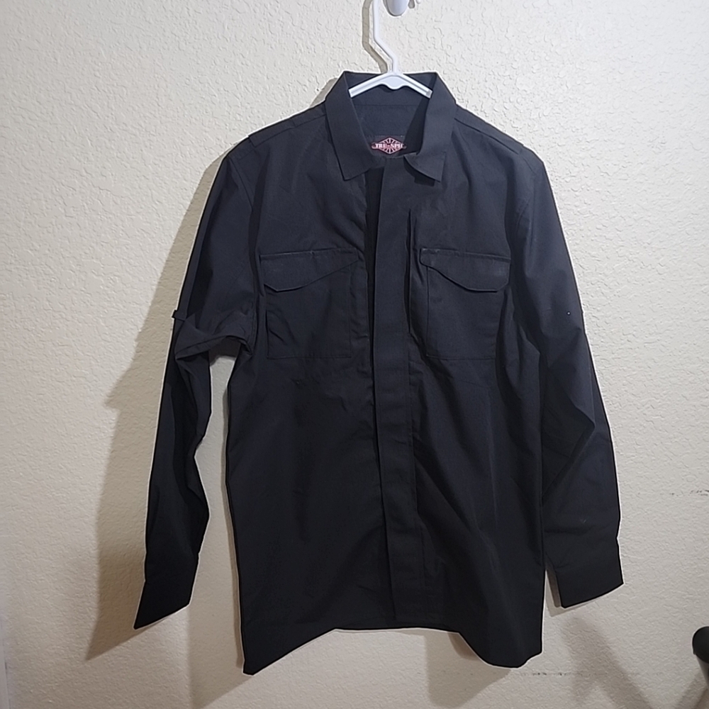 TRU-SPEC Black Tactical Shirt, Men's Size Small Long, Long Sleeves.